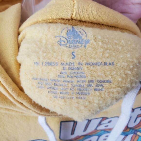 🔥 Disney Parks Walt Disney World Retro Graphic Hoodie Yellow Rainbow Small - Picture 5 of 10